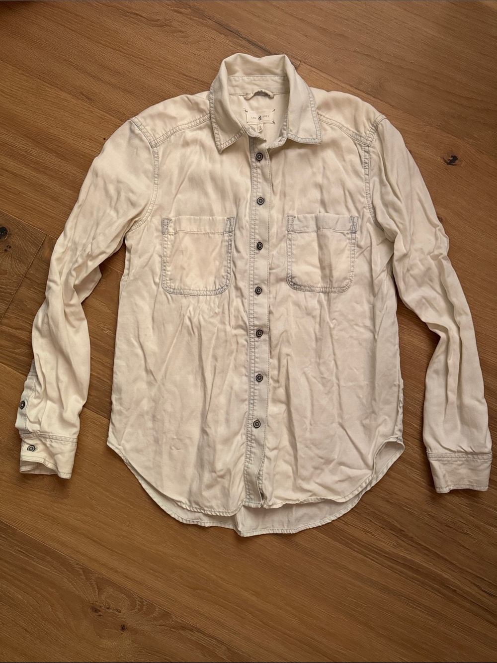 Lou & Grey Ligh Wash Denim Button Down Shirt